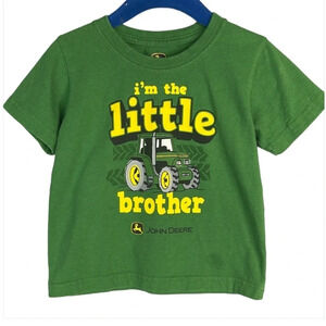 JOHN DEERE I’m the Little Brother Green Graphic Crewneck Tee Size 18M